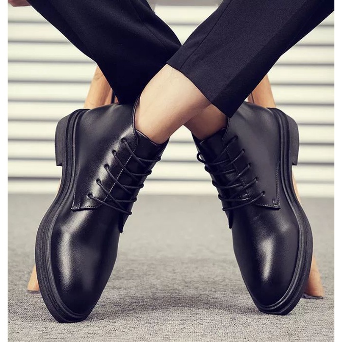 Giày Tây Nam Đen, Kiều Giày Cổ Lửng Chukka, Mã CK02