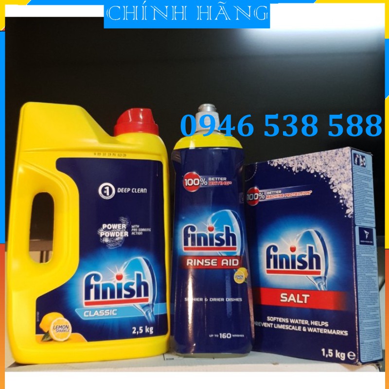 Combo Bột rửa bát finish 2.5kg + Muối Finish 1.5kg + Nước làm bóng finish 800ml botruabat botruabatfinish