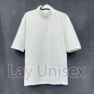 Áo thun tay lỡ cổ cao Squares Pattern Royalty