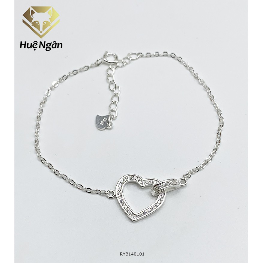 Lắc tay bạc 925 Huệ Ngân - Tim xinh đính đá RYB140101