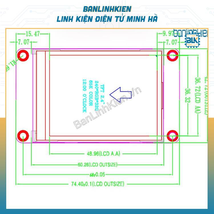 Màn Hình LCD TFT 2.4 UART HMI Touch (Ver China)