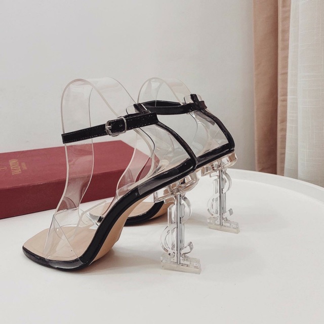 GIÀY SANDAL BẢNG MICA GÓT Y.S.L TRONG SUỐT CAO 9 PHÂN ĐẸP XUẤT SẮC ❤️