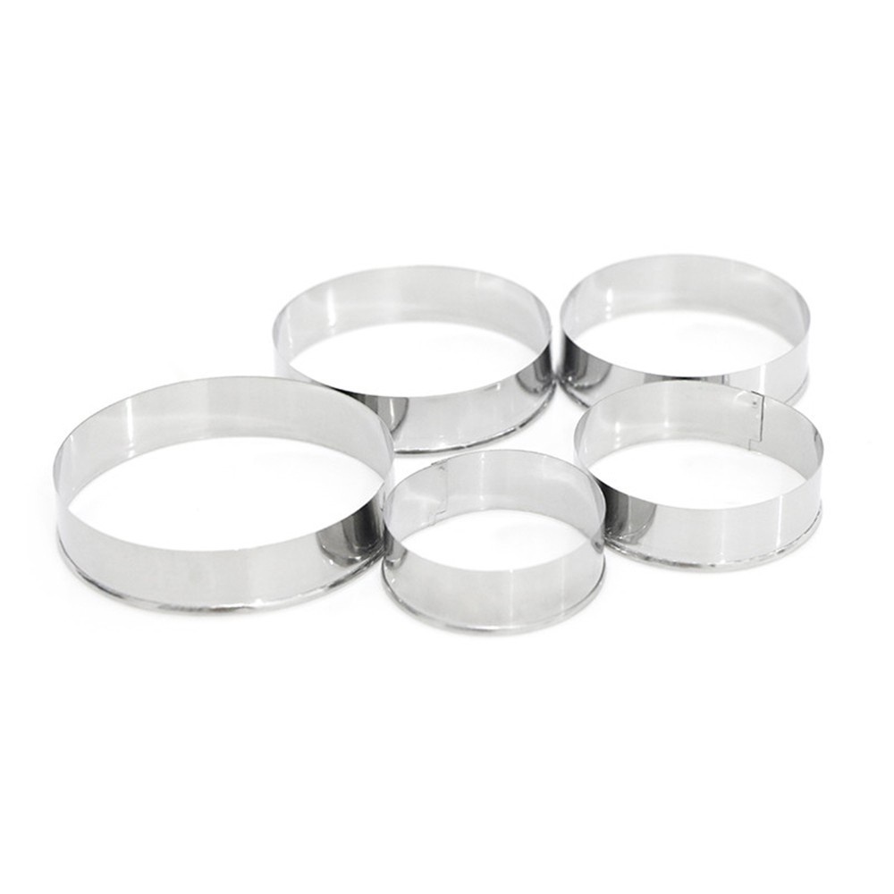 Khuôn inox cắt bánh hình tròn nhiều kích cỡ ( Bộ 5 khuôn ), dễ dùng- VUA BAO BÌ