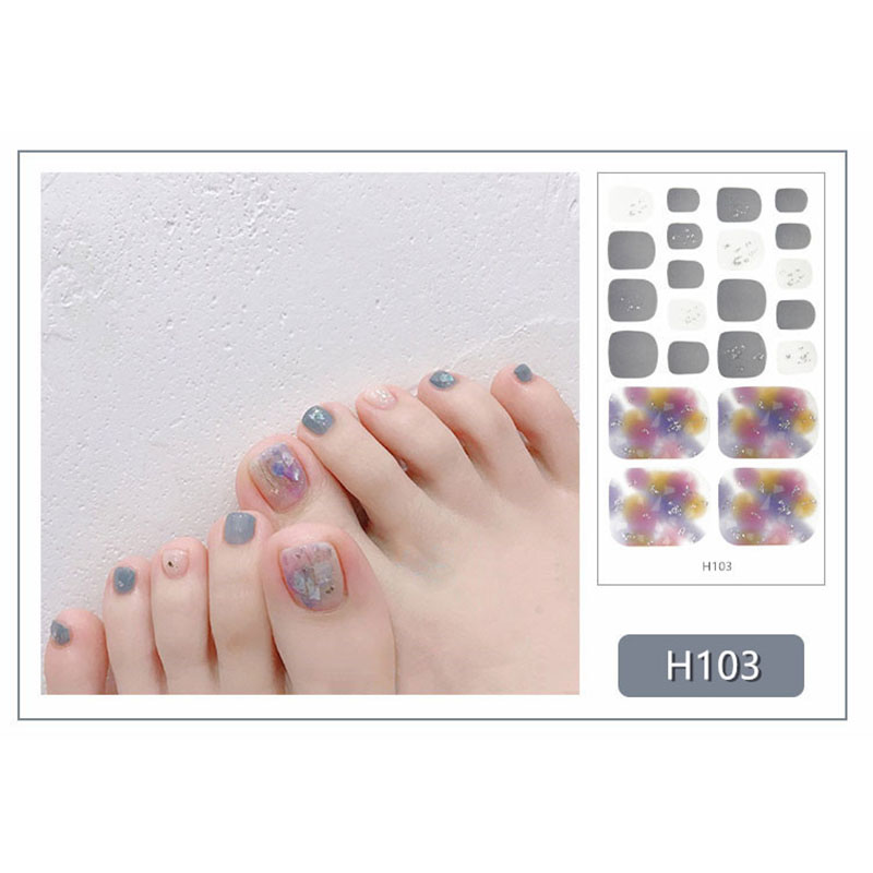 Set 22 Miếng Dán Móng Chân Nhãn Dán 3d Thời Trang Diy H101-120