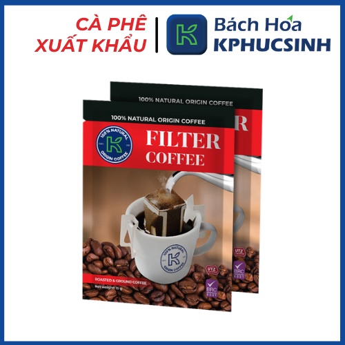 Cà phê phin giấy Filter coffee thương hiệu k coffee hương vị thơm ngon 105g / túi