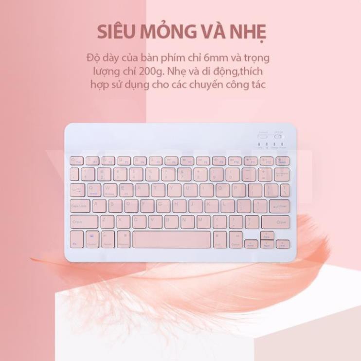 Bàn phím Bluetooth không dây 10 inch Bộ chuột di động nhẹ cho điện thoại iPad Nhiều màu sắc .