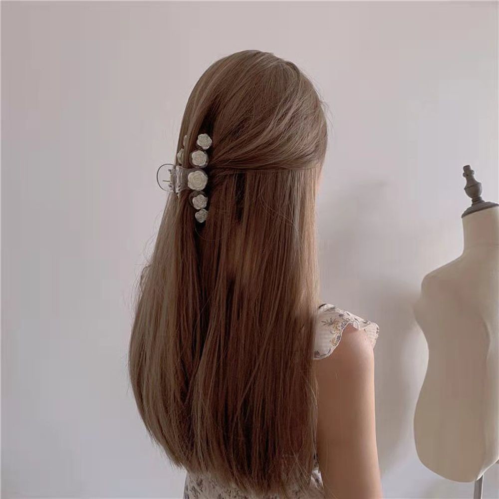 Kẹp Tóc Hình Hoa Trà Bằng Acrylic Thanh Lịch Cho Nữ Giá Đỡ