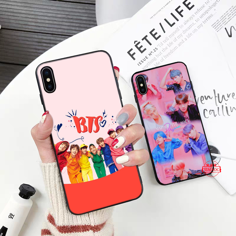 Ốp điện thoại mềm in hình nhóm nhạc kpop nam Bangtan BTS cho iPhone 5 5S SE 2020 6 6S 7 8 Plus X