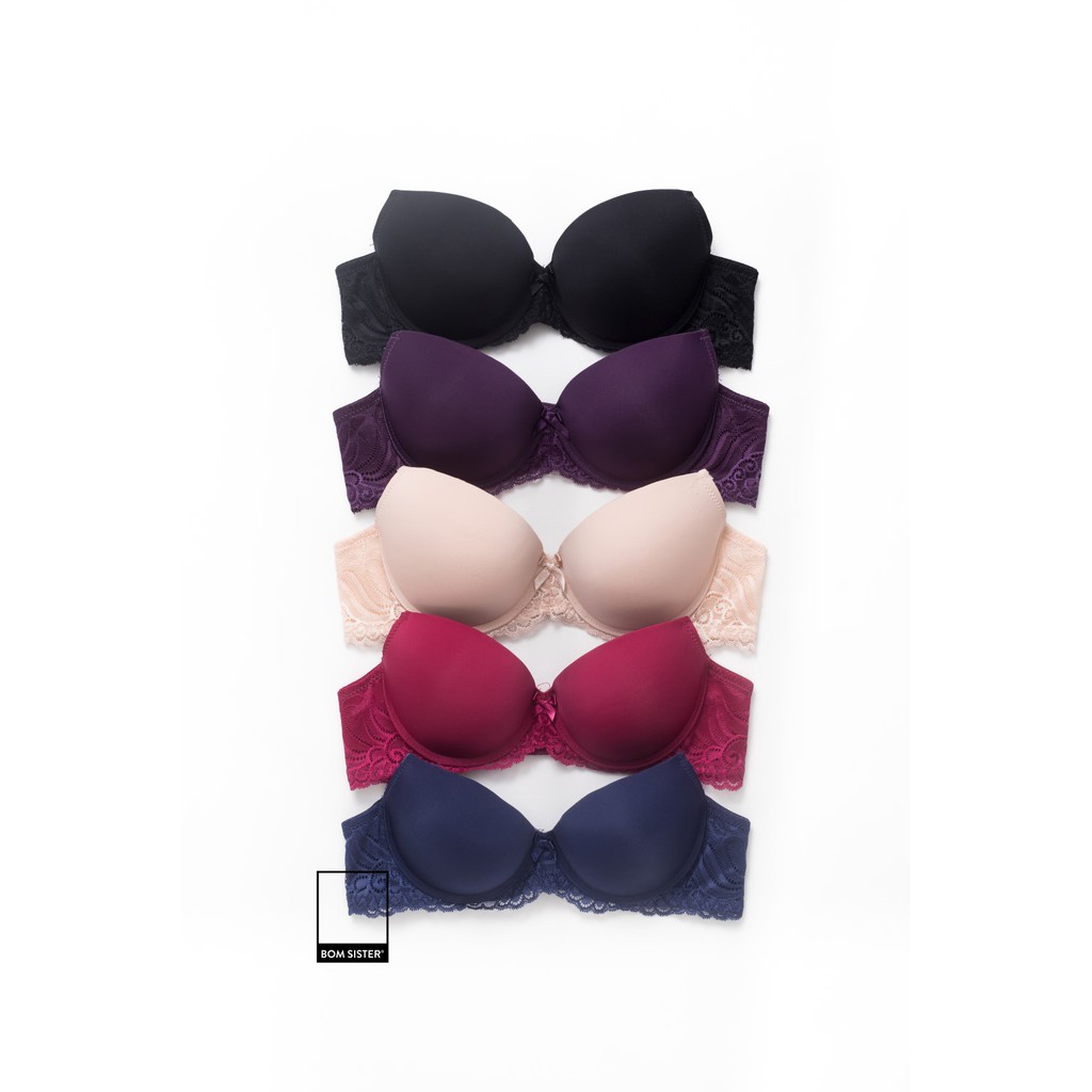 [Mã FARSBRBOM1 giảm 10% đơn 99K] Áo lót mút vừa lưng ren màu trơn có gọng nâng ngực tự nhiên BOM SISTER A0131 | BigBuy360 - bigbuy360.vn