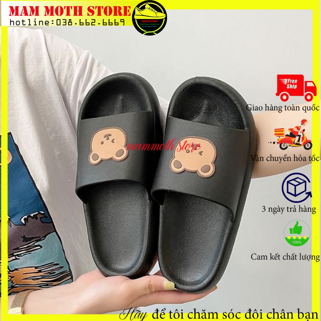 Dép đi trong nhà, dép bánh mì mặt icon ba màu đủ size nữ đi đẹp thông dụng shop MAMMOTH