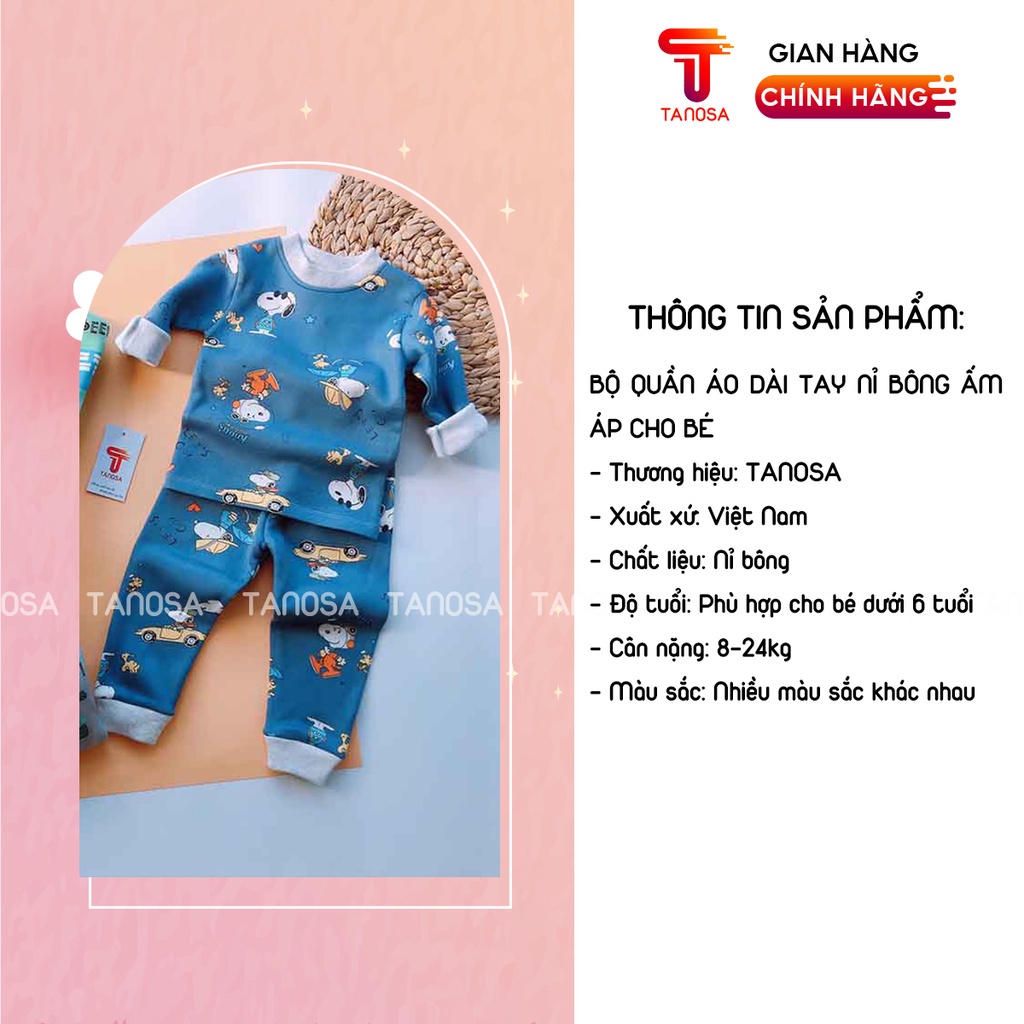 Bộ nỉ bông ấm áp cho bé yêu Phom To 8_22kg (1-6year) Tanosa_kids