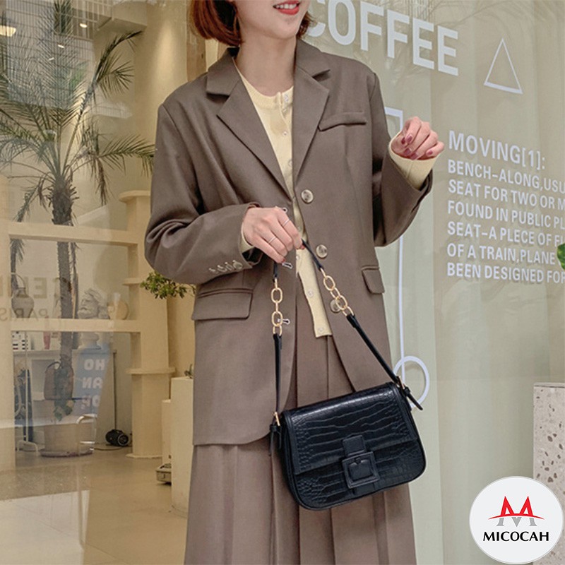 Túi Xách Nữ Đeo Chéo Kẹp Nách Chính Hãng MICOCAH Dáng Công Sở Thời Trang Phối Vân Da Rắn Siêu Đẹp MC65 | BigBuy360 - bigbuy360.vn