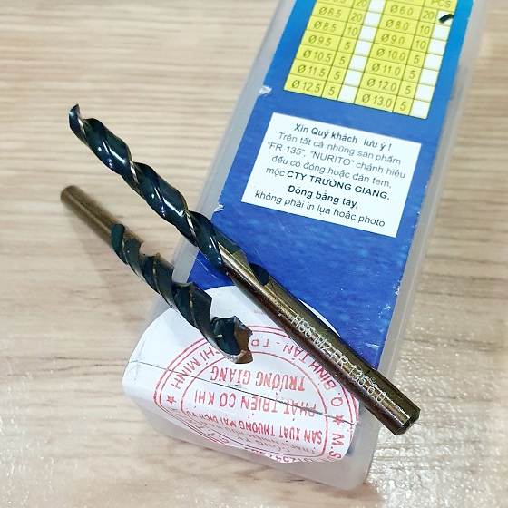 Set Gồm 2 Mũi Khoan 6,0mm Màu Vàng Đồng Đường Xoắn Màu Đen Chất Liệu Thép