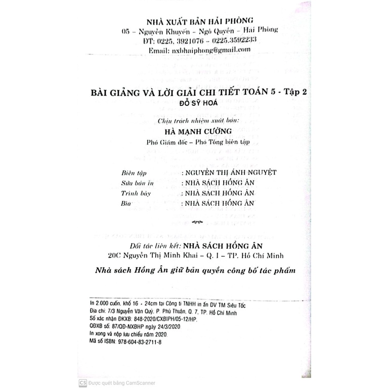 Sách-Bài Giảng & Lời Giải Chi Tiết Toán 5 Tập 2