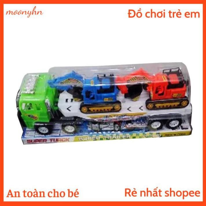 Đồ chơi xe ô tô tải mang 2 cần cẩu chạy đà mua 1 được 3 sản phẩm