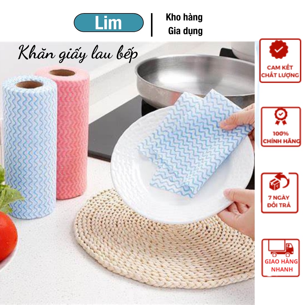 Cuộn giấy lau đa năng bằng khăn lau bếp vải không dệt (50 Tờ)