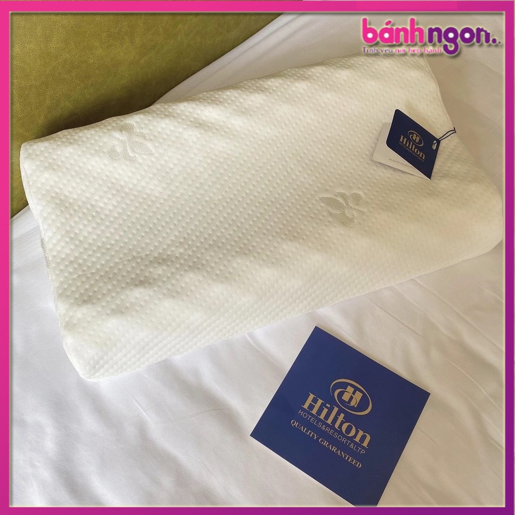 ⚡VIDEO ẢNH THẬT⚡Gối Cao Su Non Hilton Cao Cấp | Gối Ngủ Chống Mỏi Vai Gáy