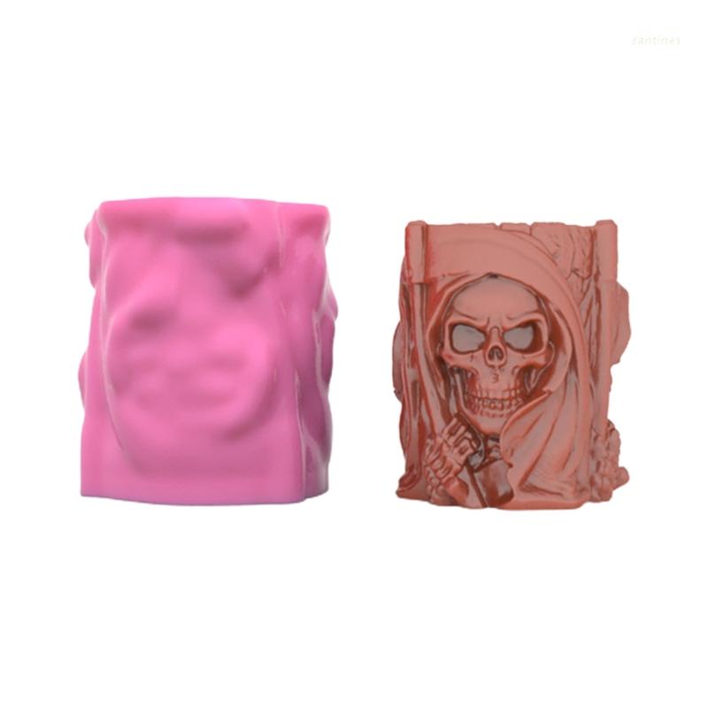 Khuôn Silicone Làm Chậu Hoa Thiết Kế Hình Đầu Lâu Độc Đáo