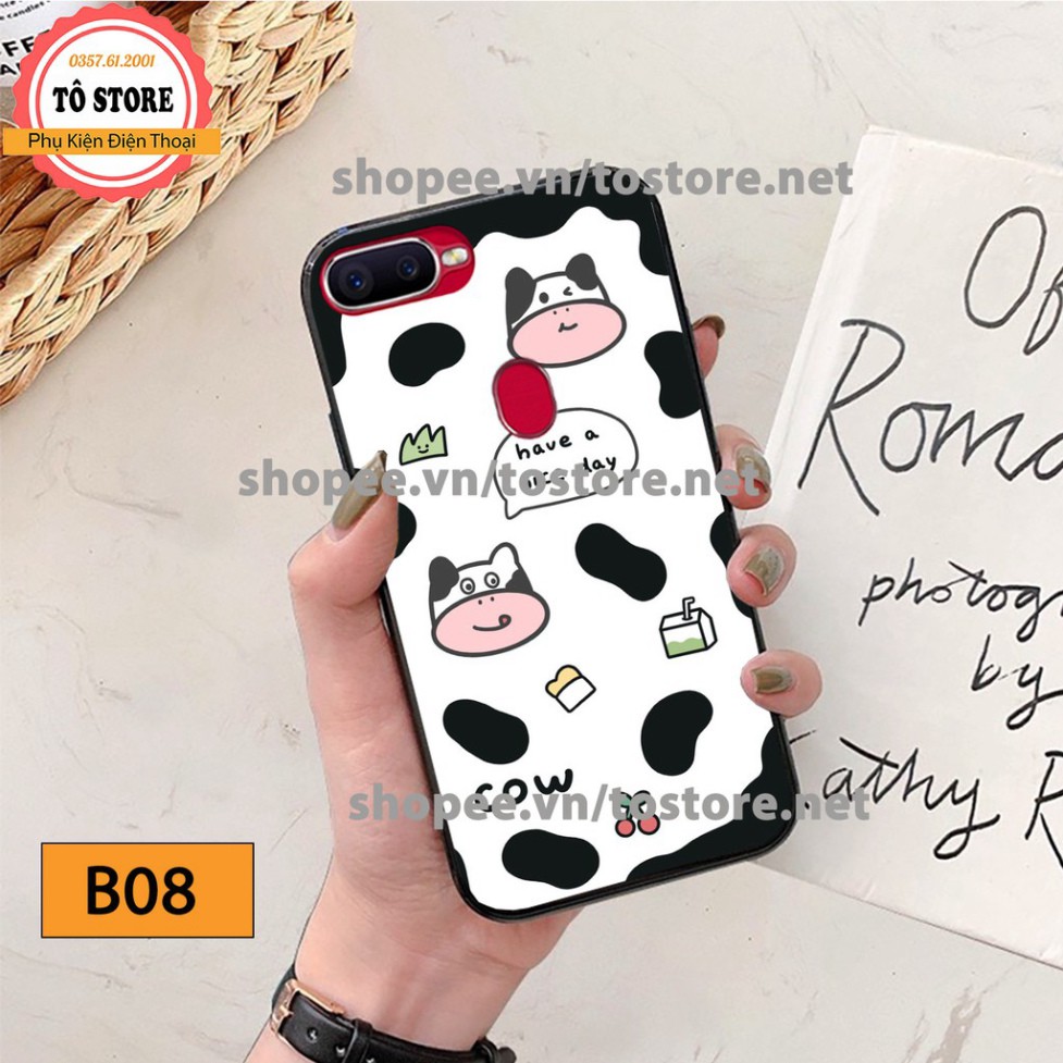 Ốp lưng Oppo A5S / A7 / A12 / F9 - Ốp lưng điện thoại Oppo cao cấp, in hình bò sữa đáng yêu, ngộ nghĩnh