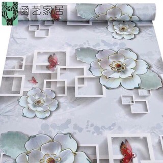 DECAL 1M x 45cm Giấy dán tường có sẵn keo - hoa bướm 3D