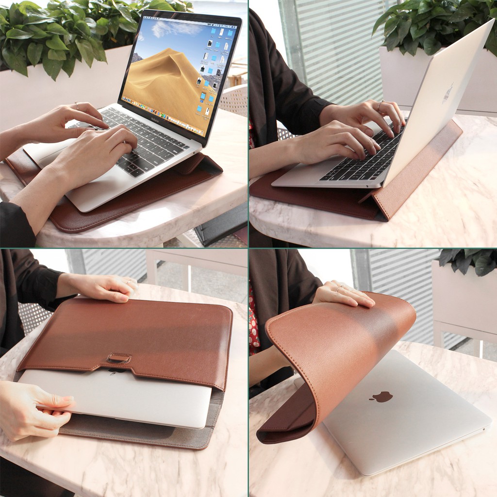Bao da có khóa nam châm thích hợp cho laptop Macbook 11 13 15 16 inch 2019 A2141