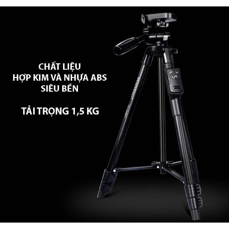 [Mã ELORDER5 giảm 10K đơn 20K] Chân giá đỡ Tripod chuyên nghiệp VCT- 5208 hỗ trợ chụp ảnh kèm Remote bluetooth | BigBuy360 - bigbuy360.vn