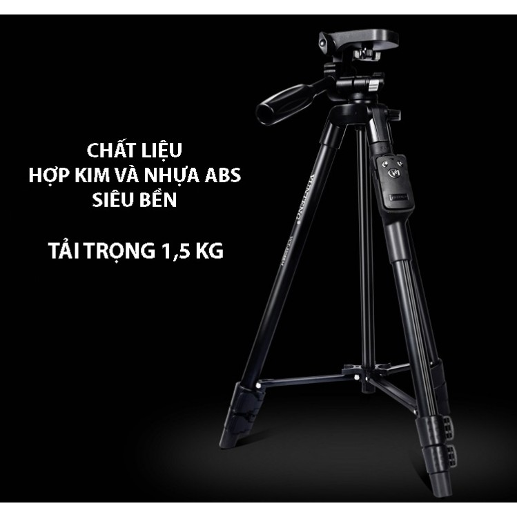 Chân giá đỡ Tripod chuyên nghiệp VCT- 5208 hỗ trợ chụp ảnh kèm Remote bluetooth