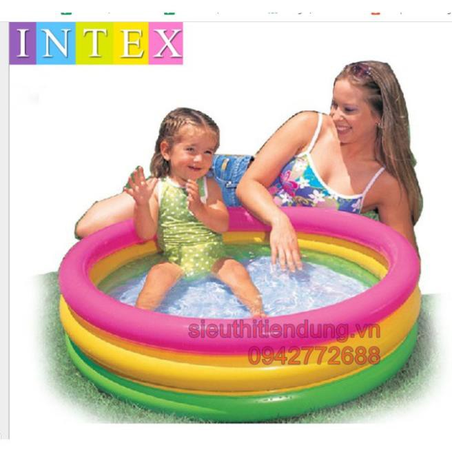 [Nội thất nhỏ xinh] Bể phao bơi 3 tầng thành cao 35cm hồ bơi bơm hơi cho trẻ em bé Sản phẩm như mô tả