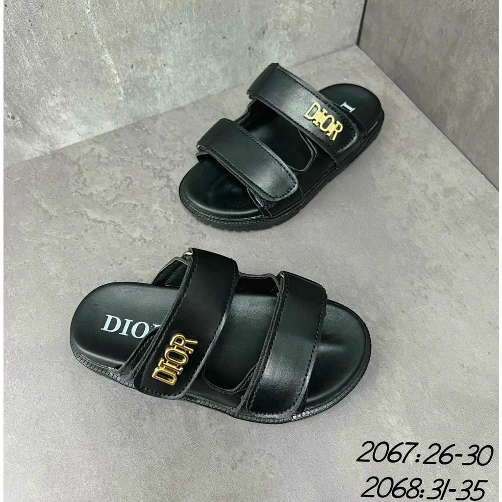 [Lê 2 quai Dior ] sandal trẻ em dior quai dán quai hậu đế cao su 3cm cực chất size 26-36