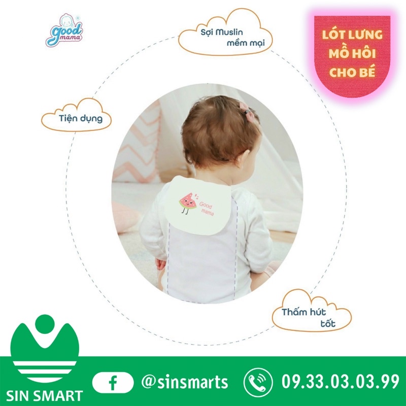 TẤM LÓT ( LƯNG ) THẤM MỒ HÔI GOODMAMA CHO BÉ