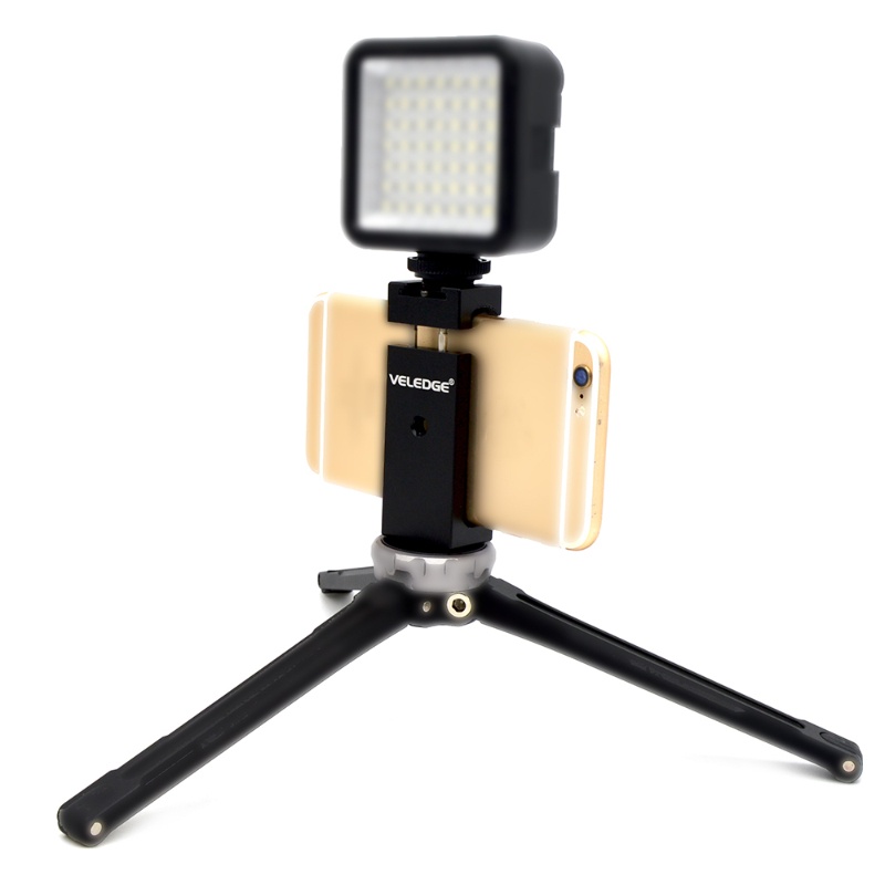 Giá Đỡ Tripod Ổn Định Kèm Kẹp Gắn Đèn Pin / Micro Tiện Dụng