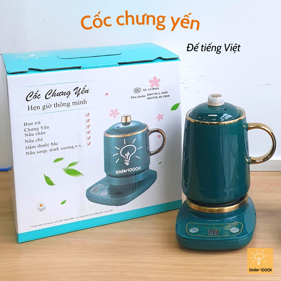 Cốc chưng yến - Thố chưng yến - nhiều dung tích với 2 màu xanh và hồng - chính hãng Under1000k KBH