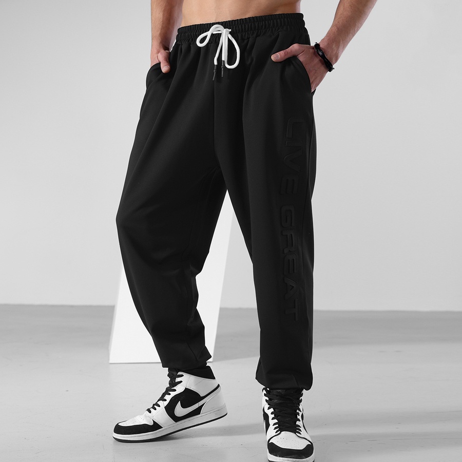 Quần Thể Thao Ống Rộng Ba Chiều In Chữ Thời Trang Thoải Mái Cho Nam Cỡ M-3XL