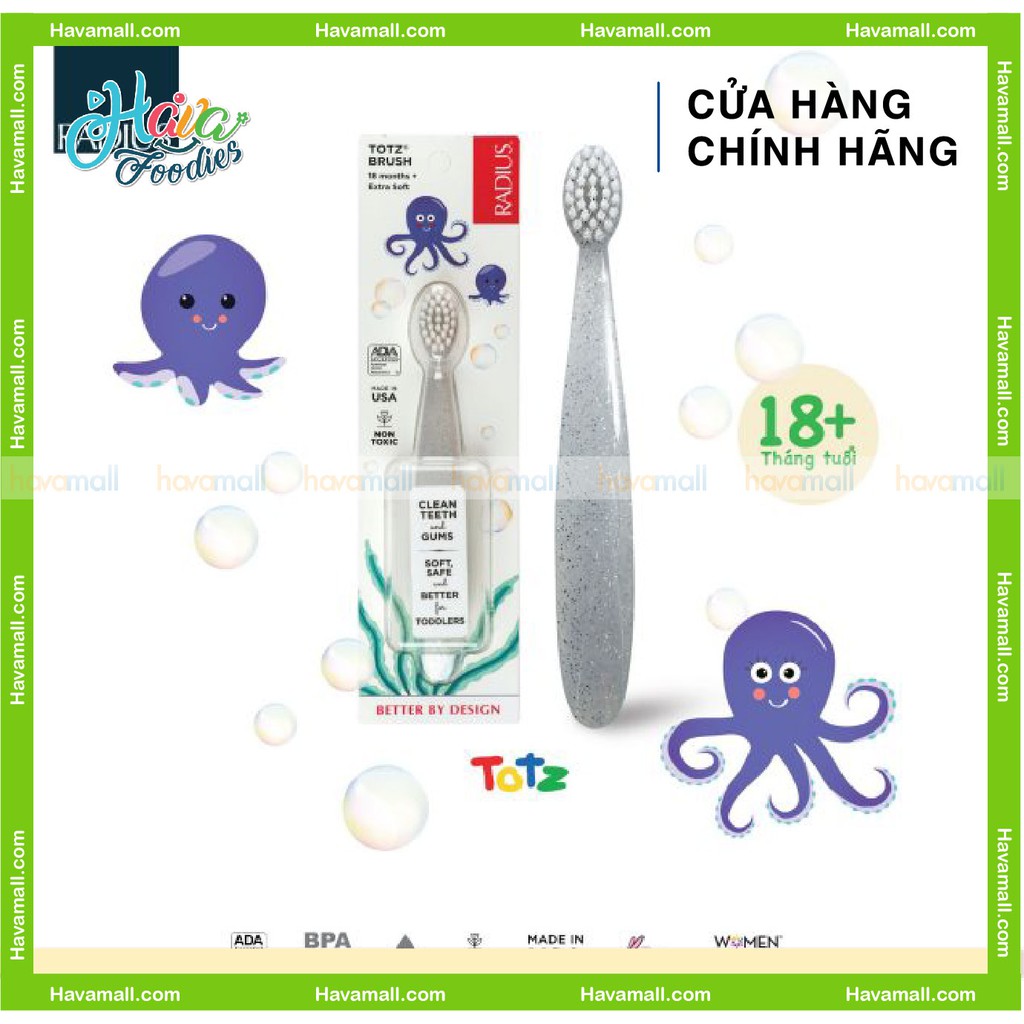 Bàn Chải Hữu Cơ Siêu Mềm Cho Bé RADIUS