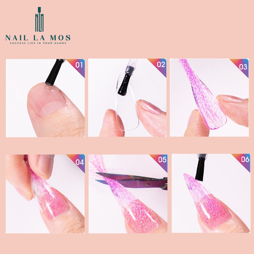 Dây kim tuyến nail dạ quang - túi ~200 sợi kim tuyến trang trí móng tay nghệ thuật