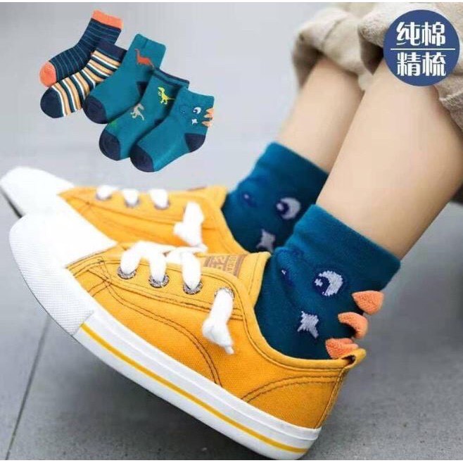 Set 5 Đôi Tất Vớ Cổ Cao Cho Bé Hình Khủng Long
