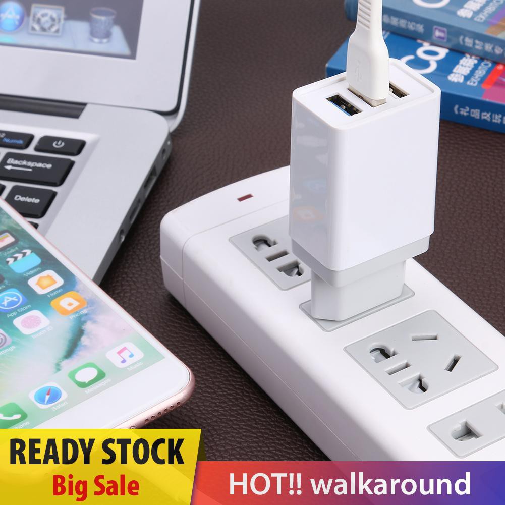 Walk Portable 3 Ports USB Travel Charger Quick Charging Charger EU Plug Adapter