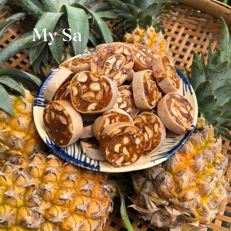 Kẹo khóm sên tắc cuộn đậu phộng 500g