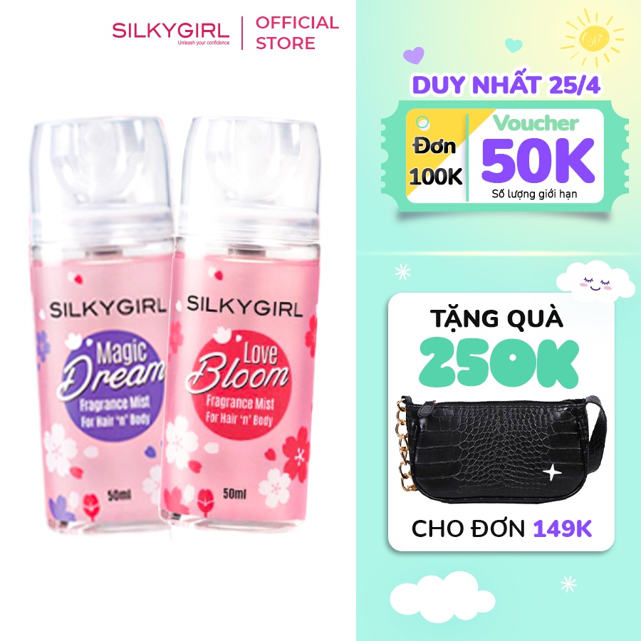 Combo 2 Xịt Thơm Silkygirl Body Mist Love Bloom + Magic Dream 50ml