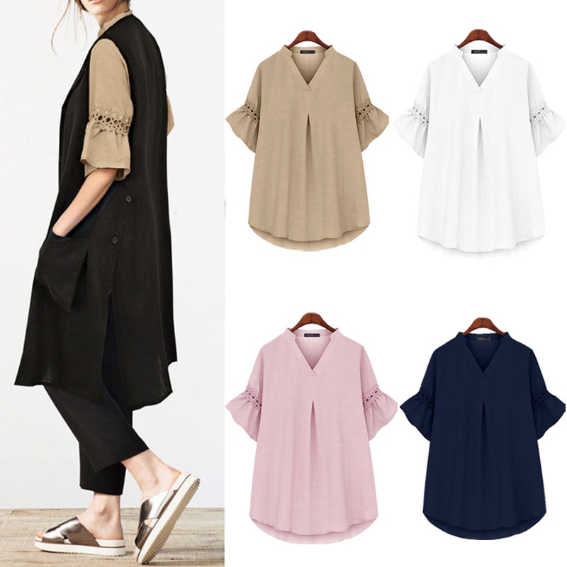 Zanzea Áo Ren Tay Lửng Thời Trang Dành Cho Nữ