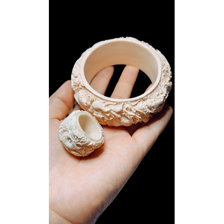 Bộ trang sức xương mỹ nghệ trạm khắc rồng