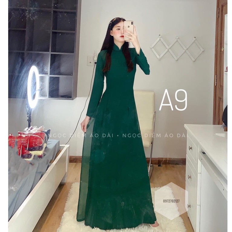 BST Áo Dài may sẵn  Áo Dài Truyền Thống 4 Tà may sẵn - giá Cả bộ