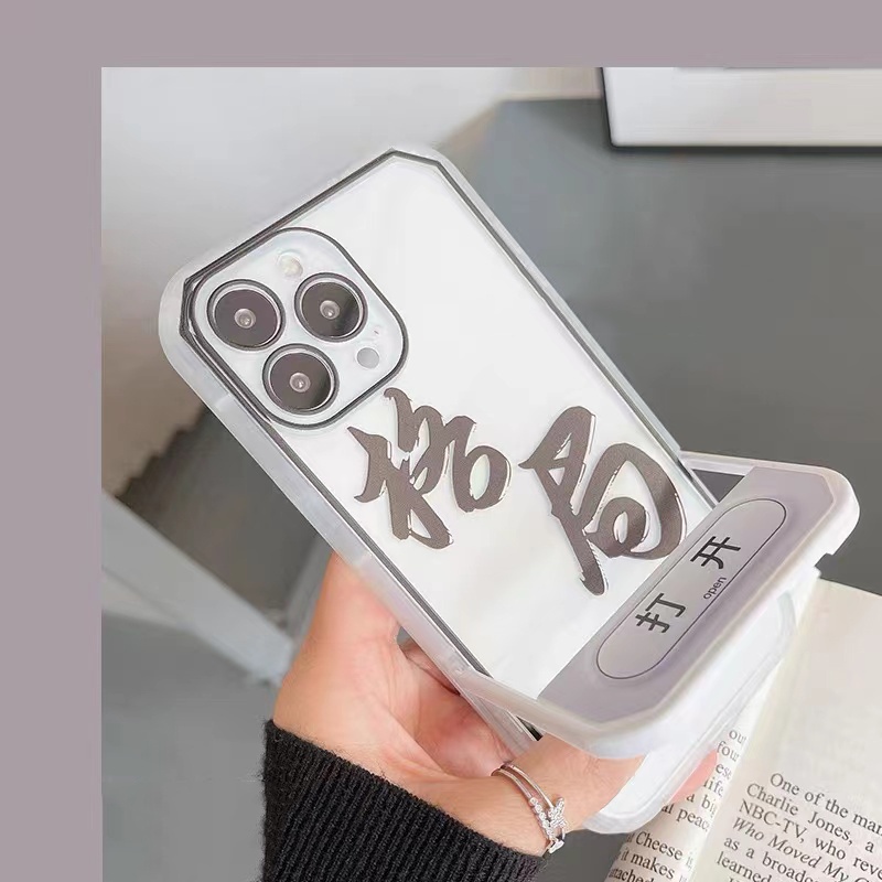 Ốp Điện Thoại TPU Silicon Mềm Trong Suốt Có Giá Đỡ Thời Trang Cho iPhone 13 13pro 12promax SE2020 11 Pro MAX 6S 7 8 Plus X XS XR