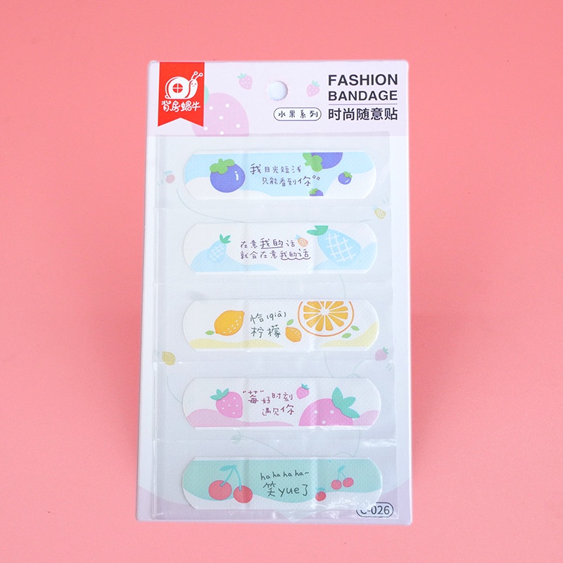 Bộ 5 miếng băng cá nhân kháng nước thoáng khí in hình hoạt hình dễ thương
