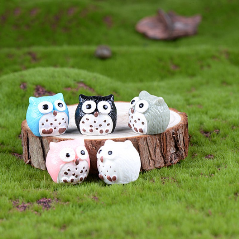 1 Đồ trang trí Chim Cú Trang Trí Vườn Cây Bonsai