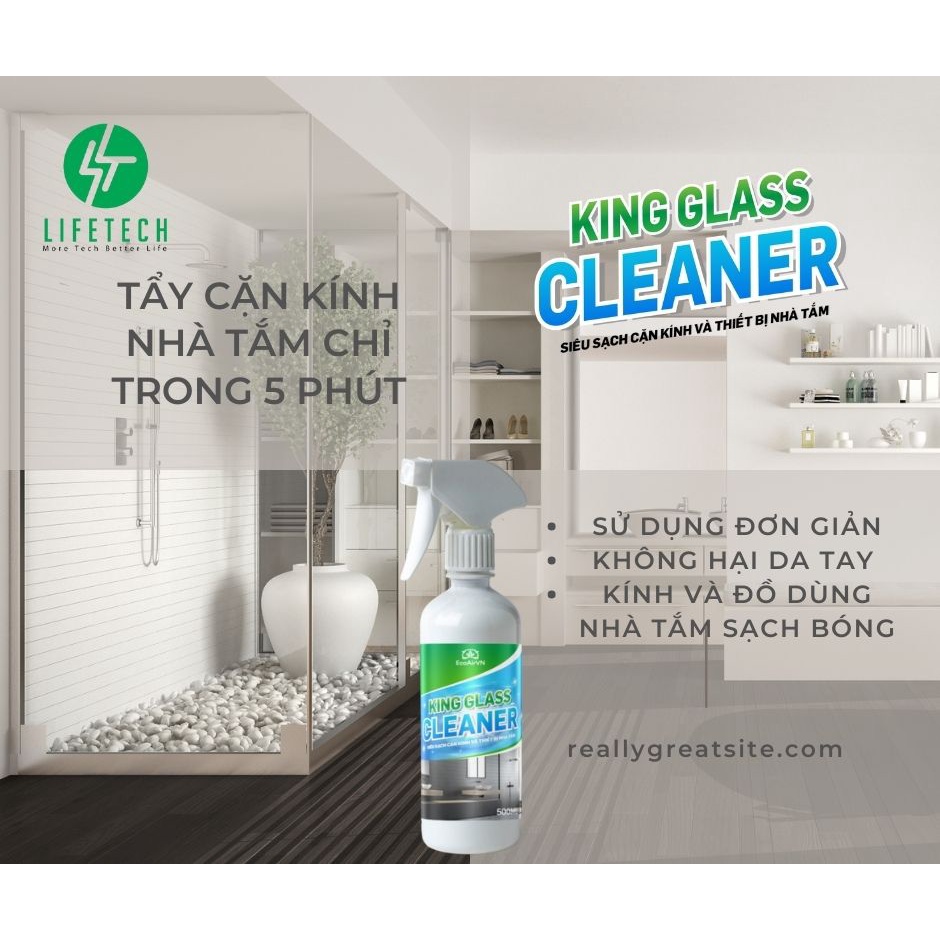 Tẩy cặn ca.nxi kính KingGlass Cleaner 500 ml EcoAirVN LifetechStore