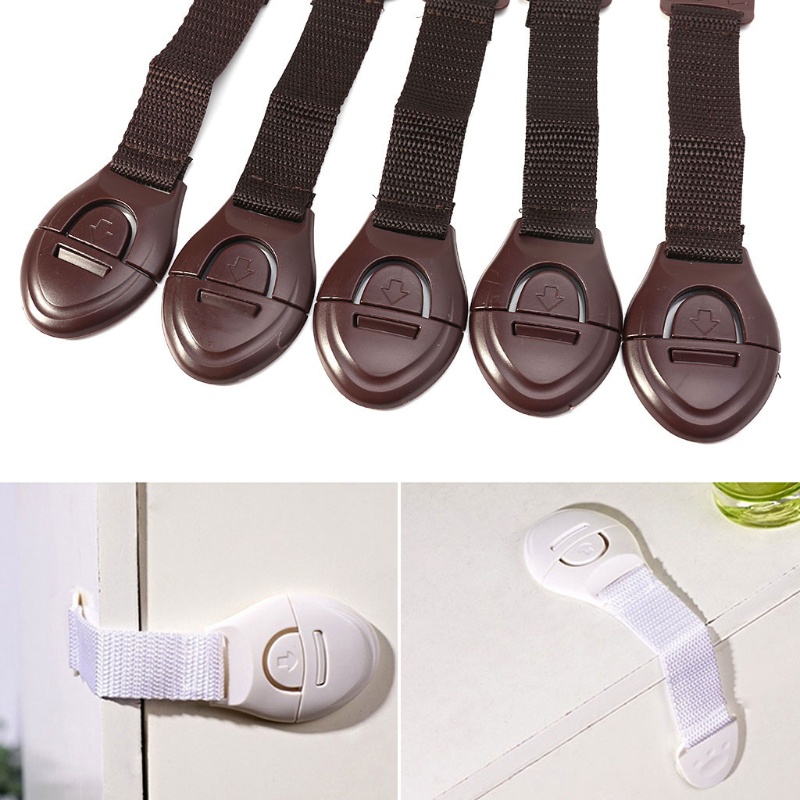 Bộ 5 Khóa Cửa Tủ Lạnh / Ngăn Kéo / Nhà Vệ Sinh Bảo Vệ An Toàn Cho Bé