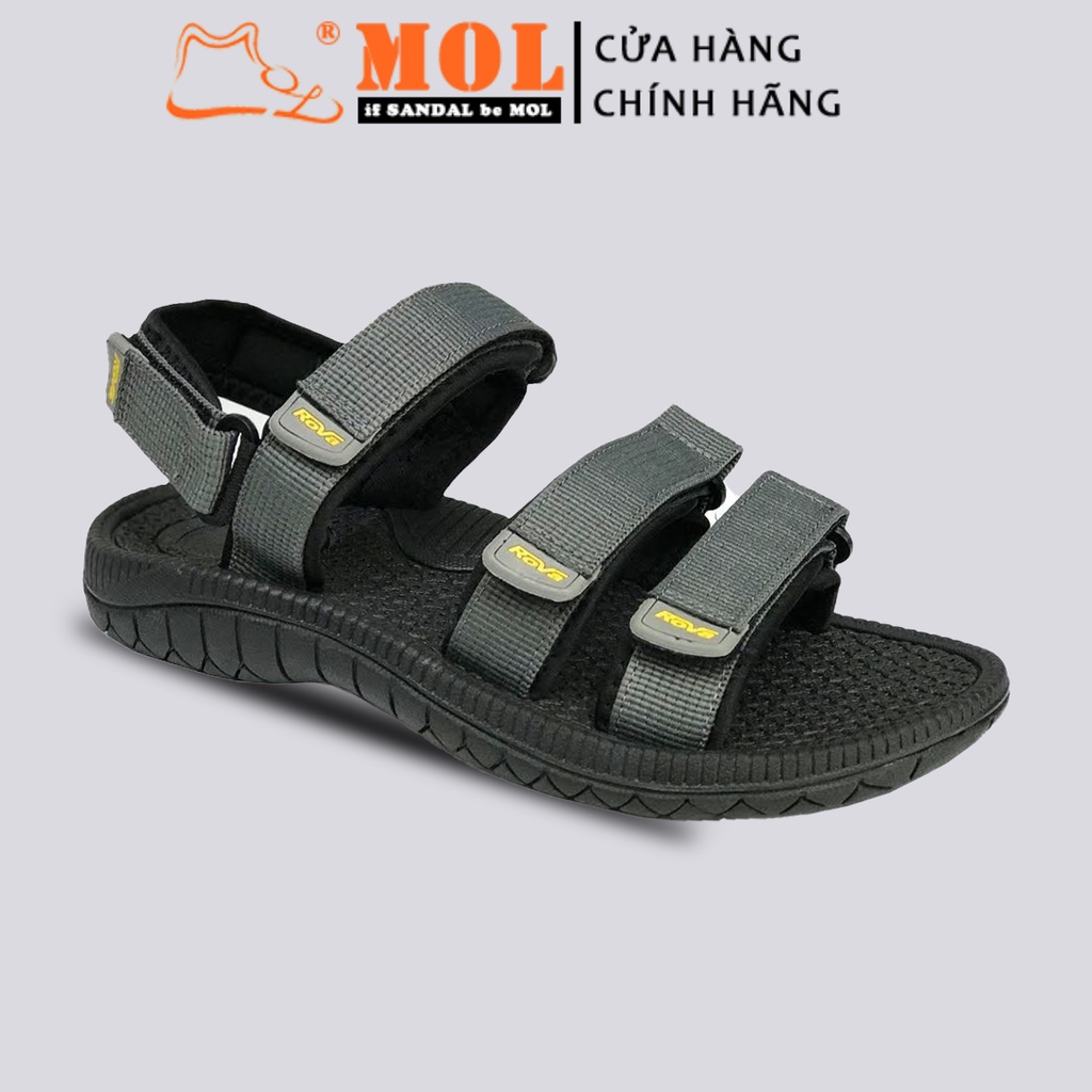 Giày sandal nam 3 quai ngang có quai hậu tháo rời mang đi học đi biển du lịch hiệu Rova RV39-1G