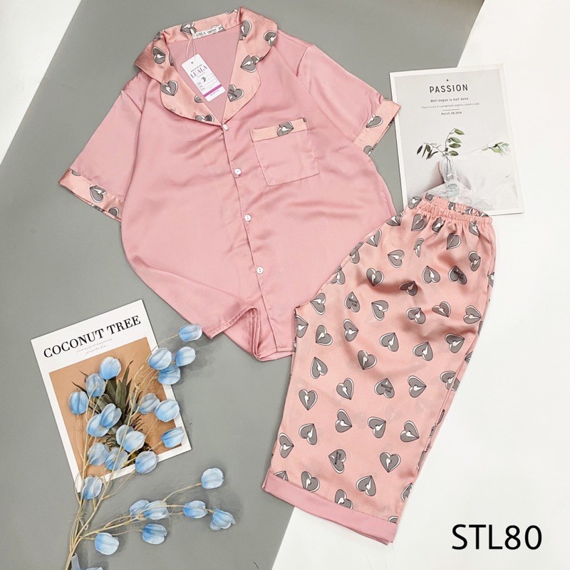 Đồ Ngủ Pijama Lụa Satin Tay Ngắn Quần Lửng Siêu Xinh, Mềm Mịn, Độc Lạ Khó Tìm, Sanh Chảnh Hàn Quốc | BigBuy360 - bigbuy360.vn