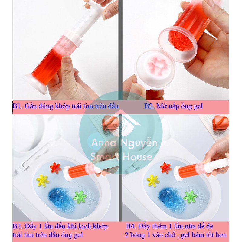 Sỉ 100 cây Gel thơm toilet làm ra hình bông hoa